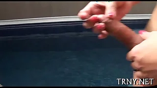 T-girl gagged&comma; screwed & fisted